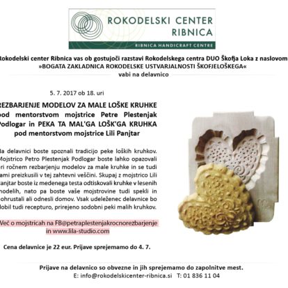 Delavnica rezbarjenja modelov in peke malih loških kruhkov