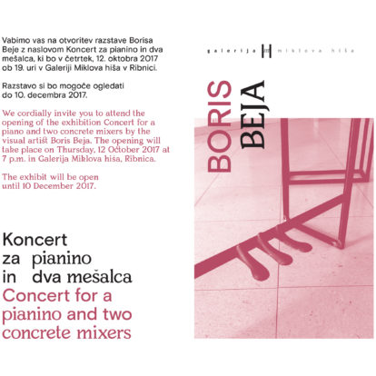 Odprtje razstave Borisa Beje: Koncert za pianino in dva mešalca